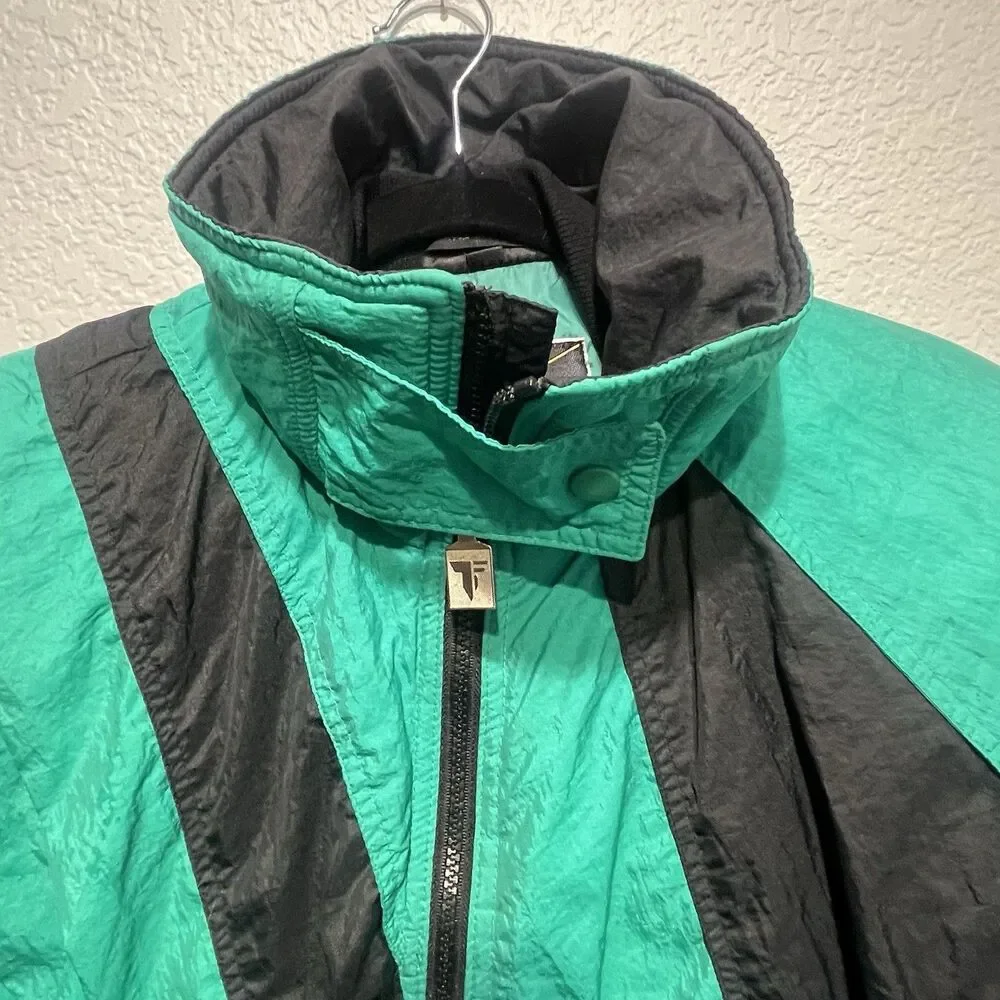 Vintage 80s 90s Tyrolia By HEAD‎ Ski Jacket Women’s Large Teal Black Retro  Coat - Picture 2 of 16